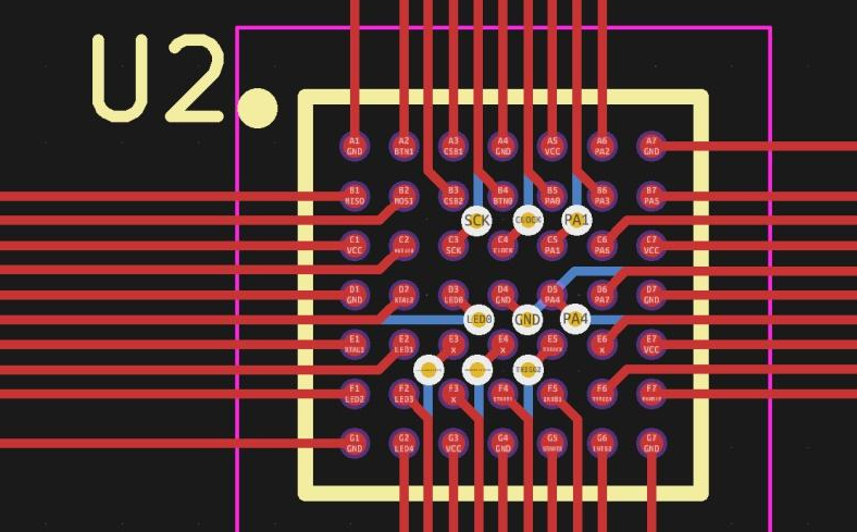高密度PCB设计中蜘蛛网扇出结构的回流路径优化